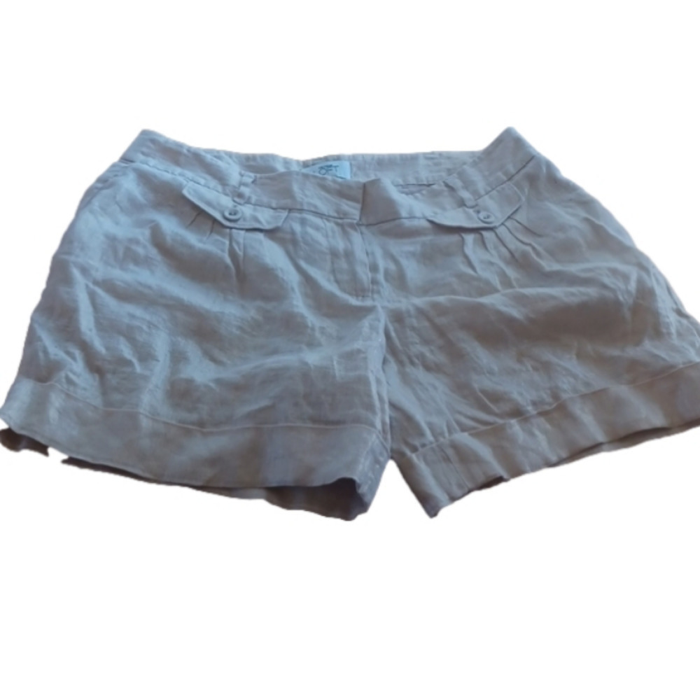 𝅺ann Taylor Loft Linen shorts. Gold shimmery tan/ cream colored.size 4